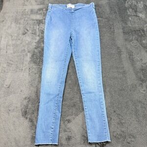 Free People Womens Size 28 Light Wash Denim Jeans Raw Hem High Rise